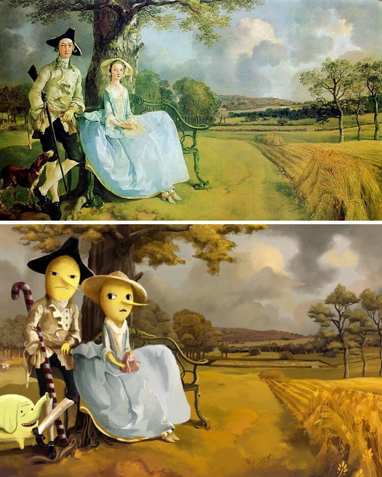 Artist Lothlenan Transforms Classical Paintings Into Pop Culture Art