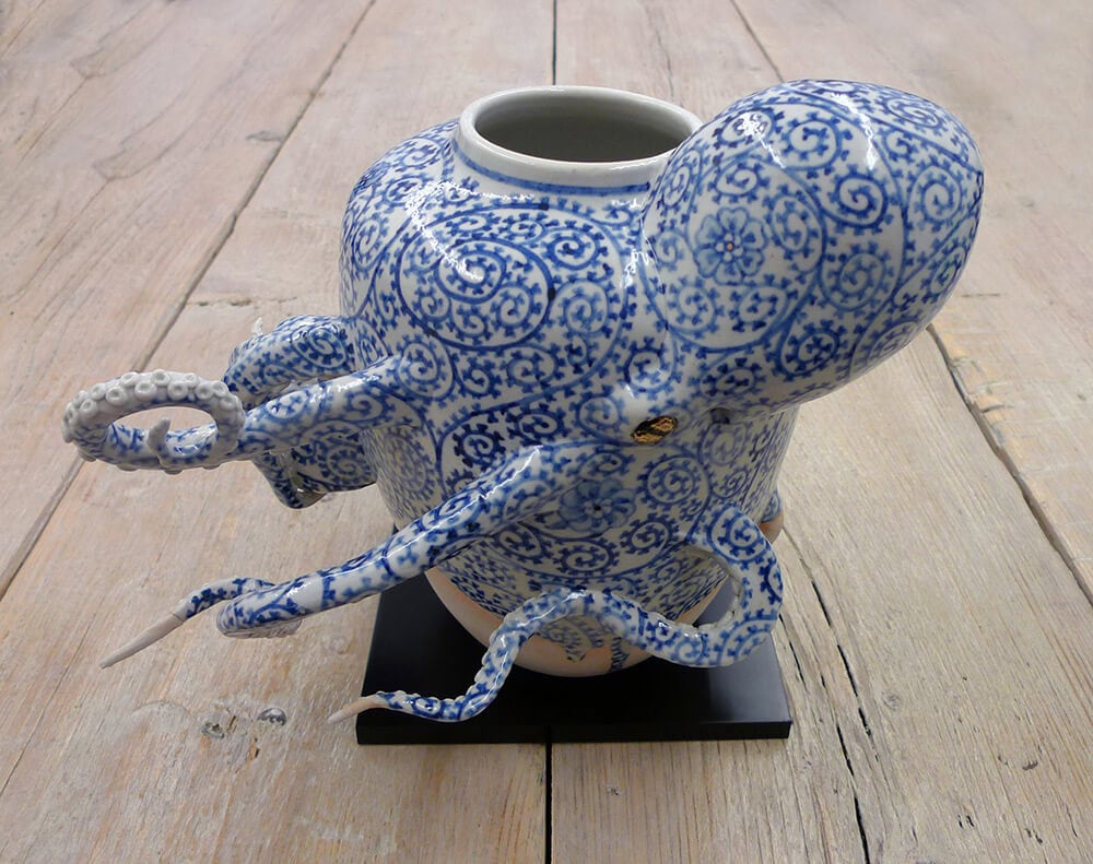 Keiko Masumoto's Octopi Embedded In Ceramic Vase FREEYORK