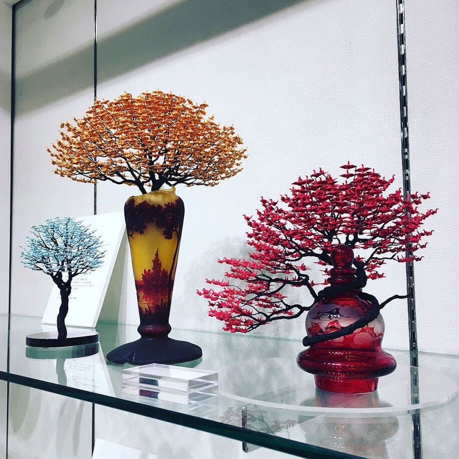 Extraordinary Bonsai Trees Created From 1000s Of Tiny Origami Cranes By Naoki Onogawa