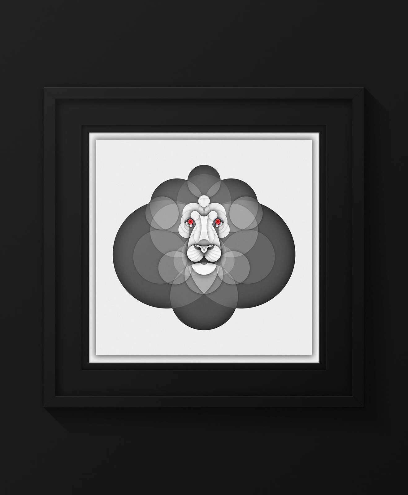 An Illustrator Creates Albino Animals Using Just Circles