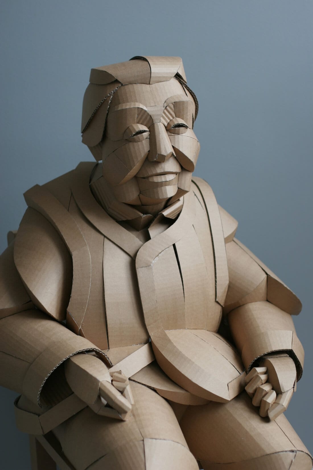 An Artist Creates Giant Sculptures Of Chinese Villagers From Cardboard