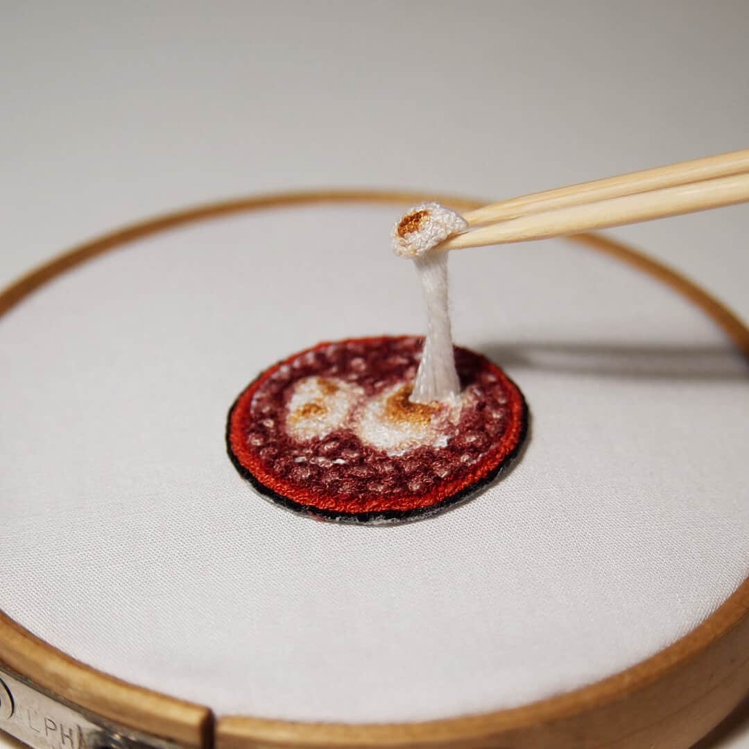 A Japanese Artist Transforms Fabric into Food Look Alike Embroideries