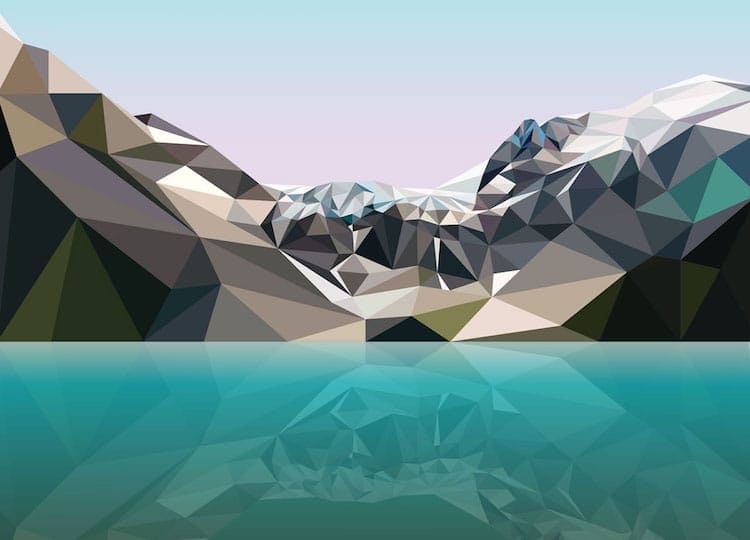 An Artist Reimagines the Vibrant Beauty of Canadian Mountains as Low-Poly Art