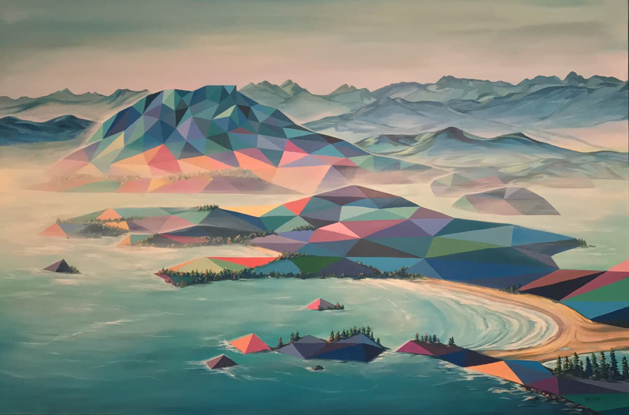 An Artist Reimagines the Vibrant Beauty of Canadian Mountains as Low-Poly Art