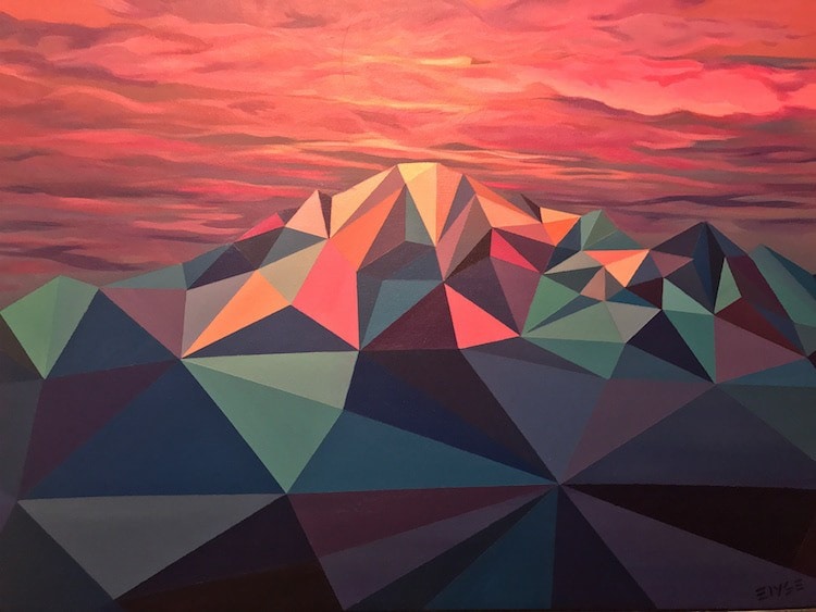 An Artist Reimagines the Vibrant Beauty of Canadian Mountains as Low-Poly Art