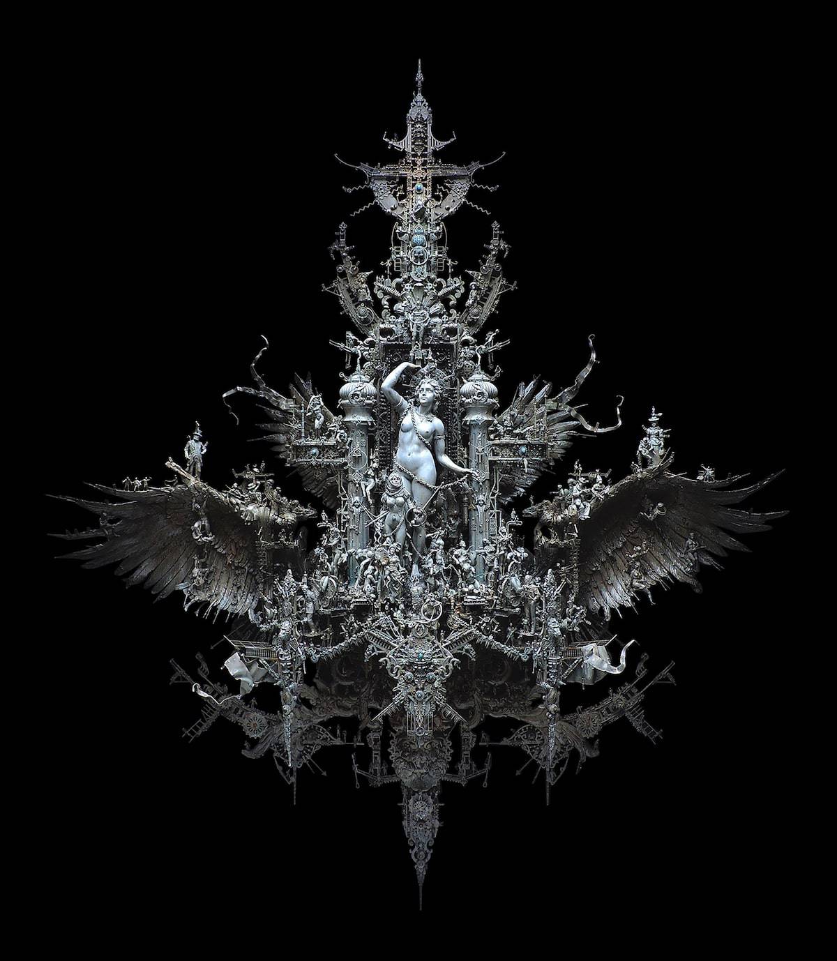 An Artist Assembles Gothic Sculptures From Found Materials