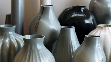 plastic pipes water hand blown vases