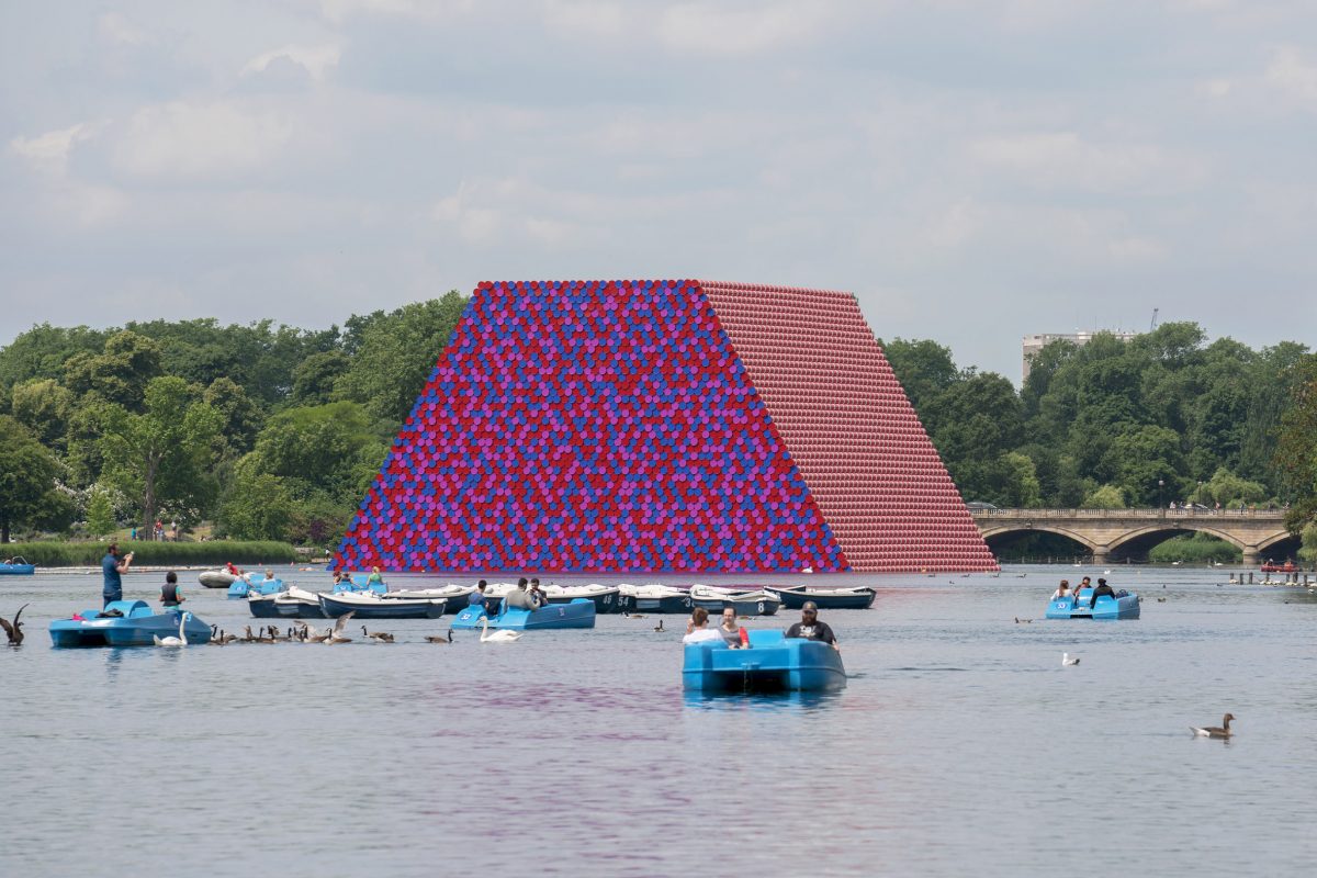 An Artist Unveils Massive Sculpture Made from 7,506 Barrels in London's Hyde Park