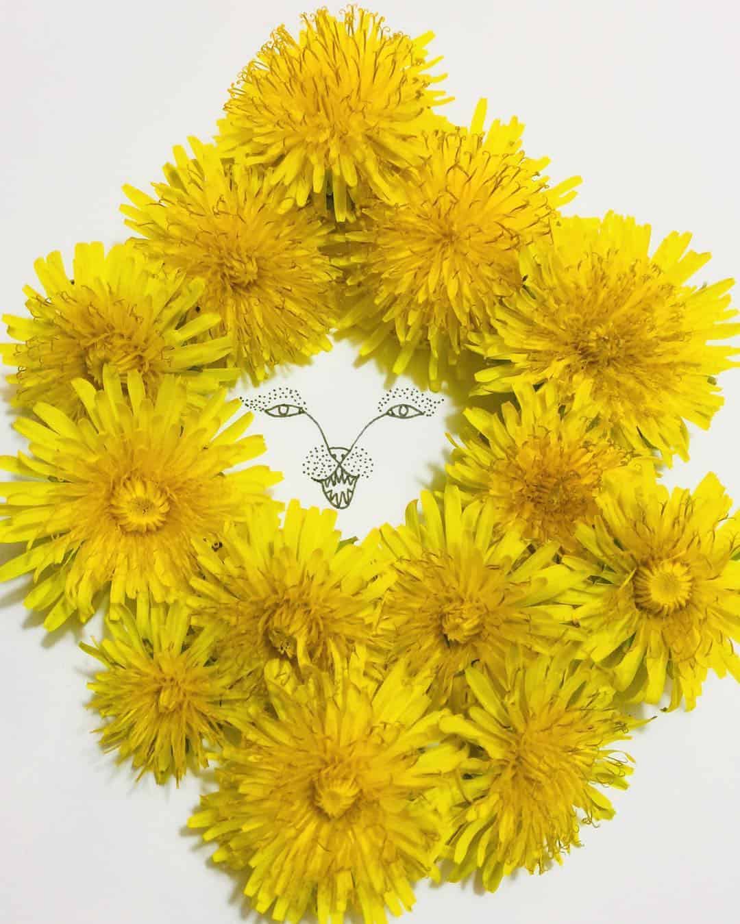 Melissa Rossi Flesher Merges Quirky Drawings with Real Flowers