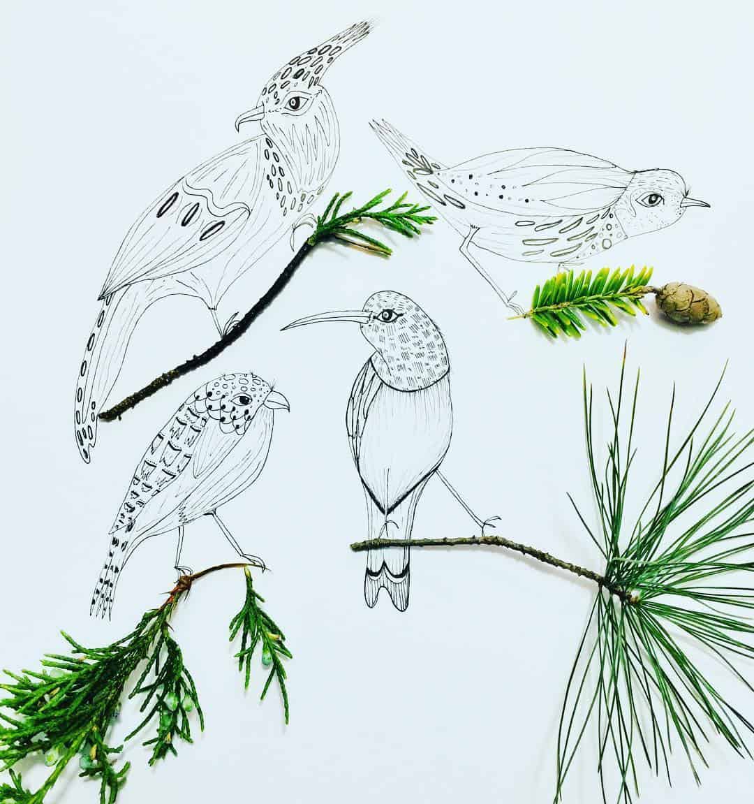 Melissa Rossi Flesher Merges Quirky Drawings with Real Flowers