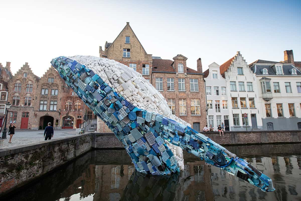 Giant 12-Meter Sculpture of Whale Created from a Plastic Waste found in the Pacific Ocean