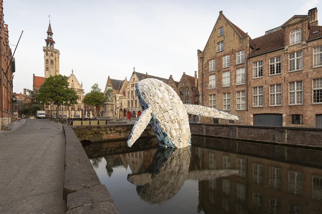 Giant 12-Meter Sculpture of Whale Created from a Plastic Waste found in the Pacific Ocean