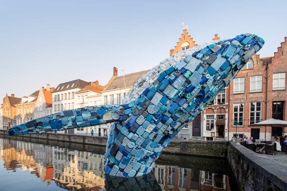 Giant 12-Meter Sculpture of Whale Created from a Plastic Waste found in the Pacific Ocean