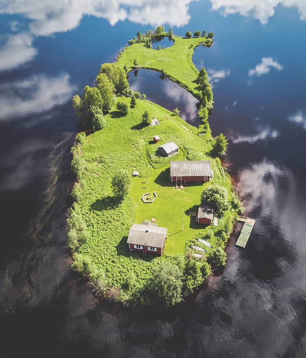 Gorgeous Overhead Photos Of A Finnish Island Captured During All Four Seasons