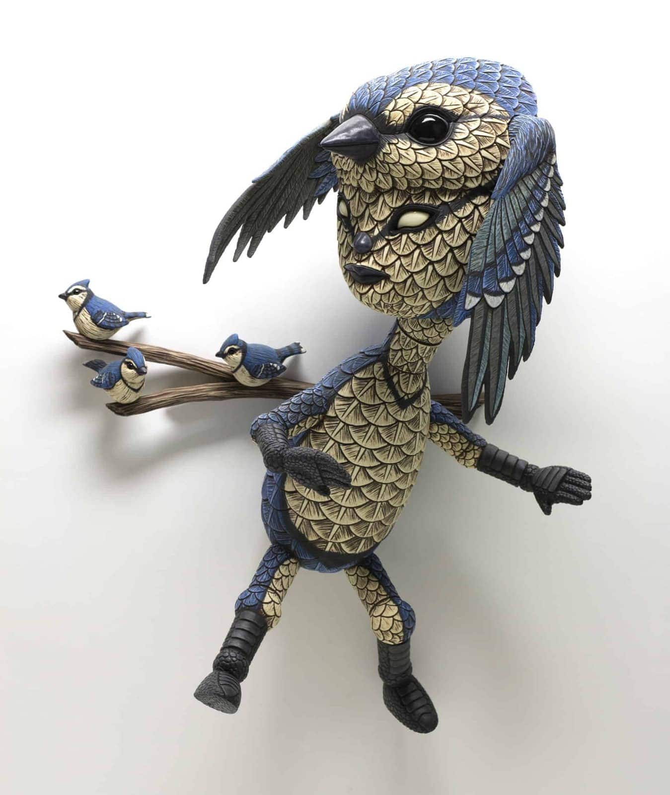 Artist Creates Human-Bird Hybrid Sculptures That Reflect Social Experiences