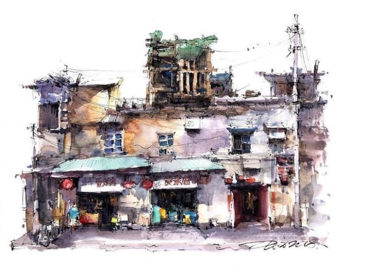 Shanghai-Based Artist Memorializes Asia’s Old Storefronts In Watercolor ...