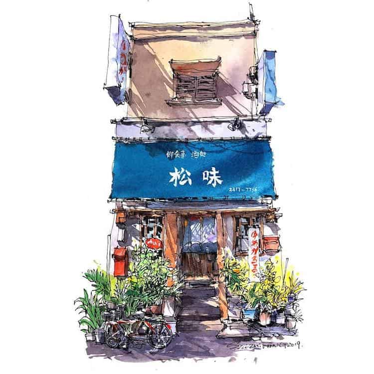 Shanghai-Based Artist Memorializes Asia’s Old Storefronts In Watercolor And Ink