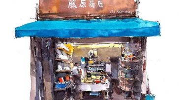 watercolor travel art zhifang shi 6