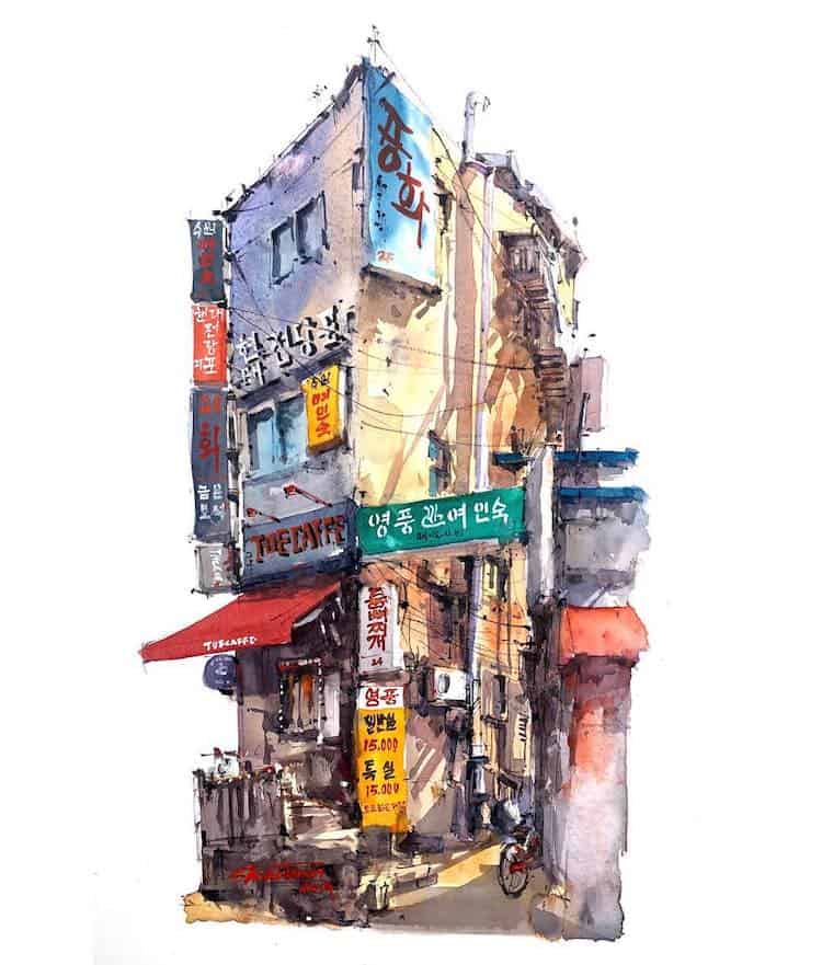 Shanghai-Based Artist Memorializes Asia’s Old Storefronts In Watercolor And Ink