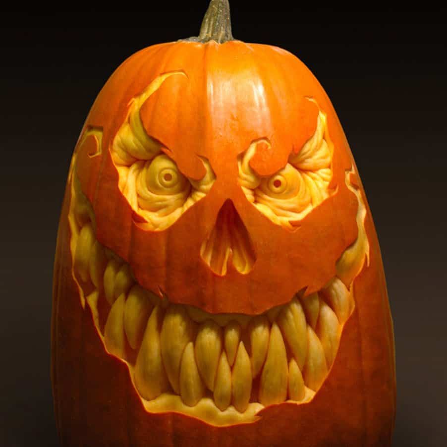 These Halloween sculptures made from pumpkins look like they are alive