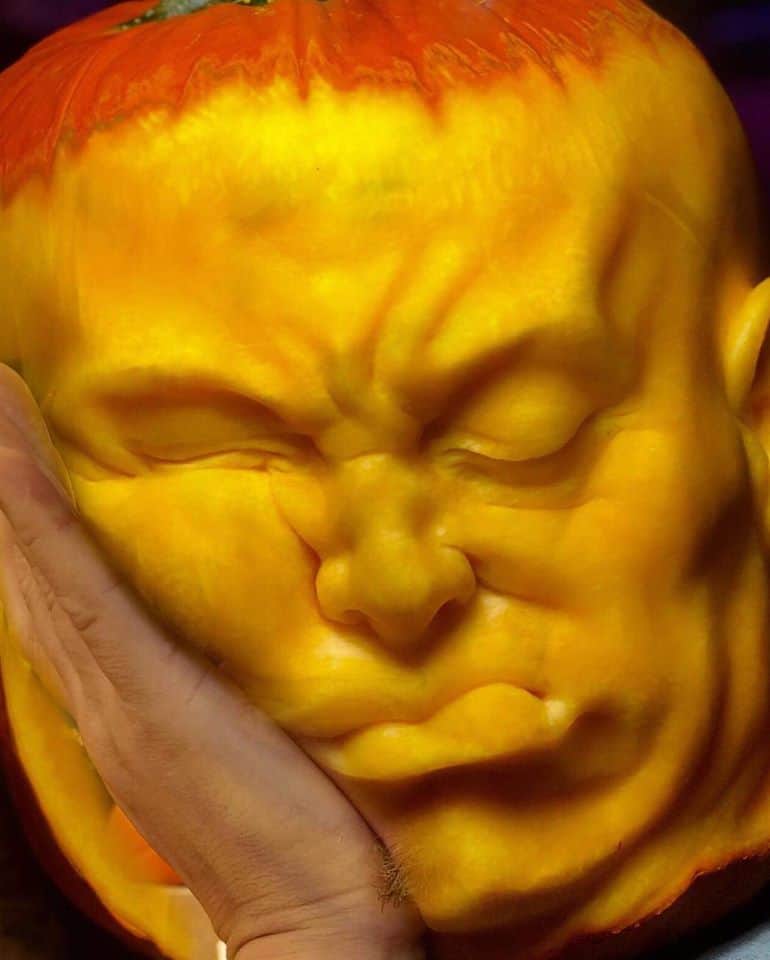 These Halloween sculptures made from pumpkins look like they are alive