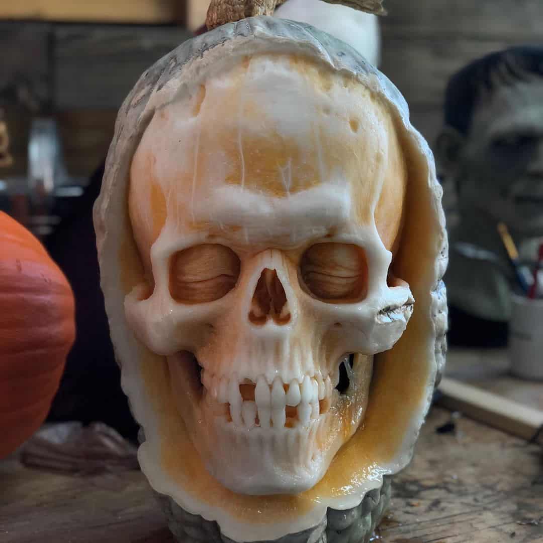 These Halloween sculptures made from pumpkins look like they are alive