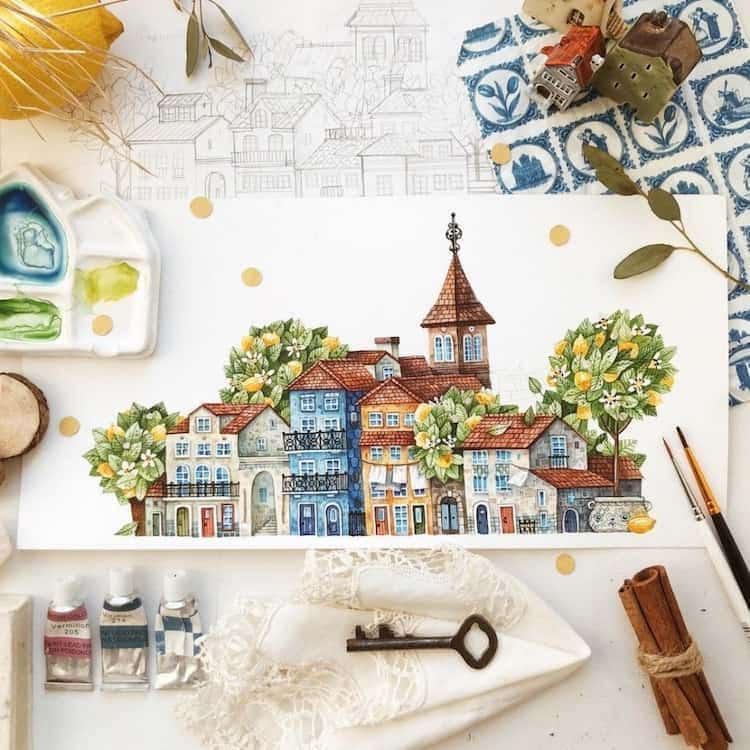 Artist Tonia Tkach paints storybook illustrations inspired by the world around her