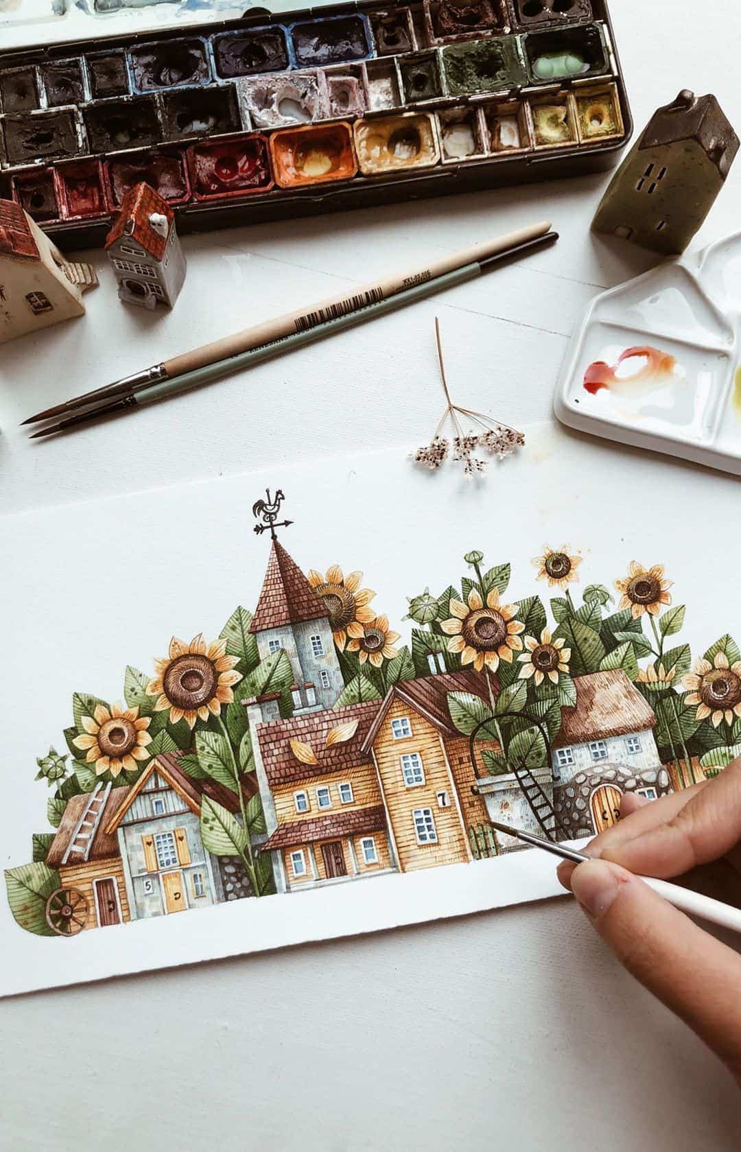 Artist Tonia Tkach paints storybook illustrations inspired by the world around her