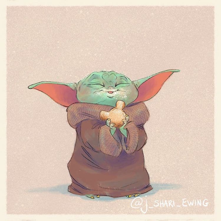 Illustrator Shows Baby Yoda On A Junk Food Diet | FREEYORK