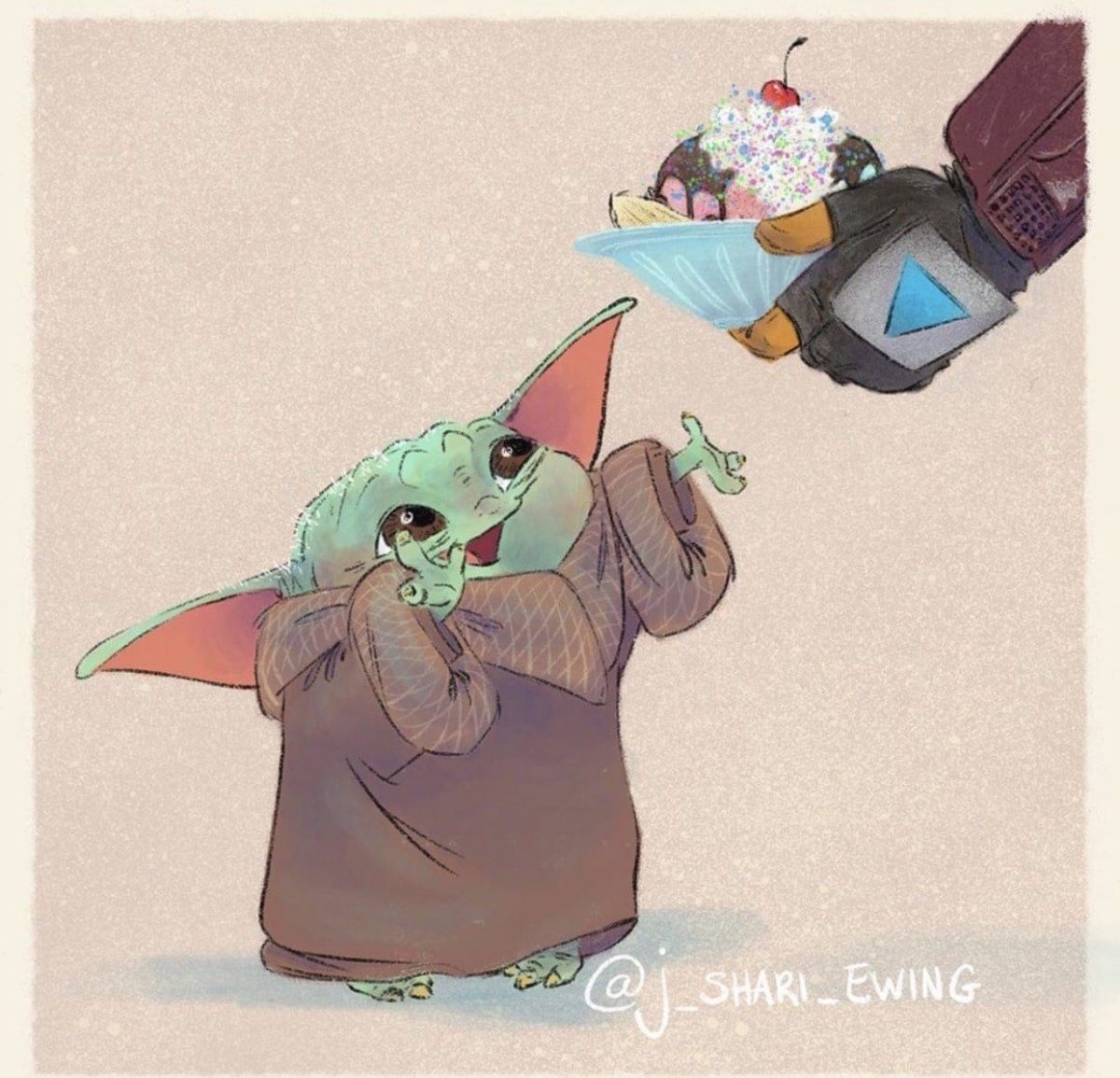 Illustrator Shows Baby Yoda On A Junk Food Diet | FREEYORK