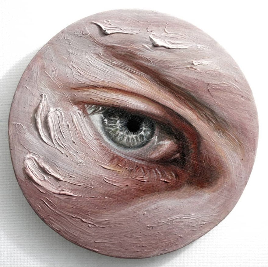 From the palm of your hand - emotional intensity expressed on eye paintings