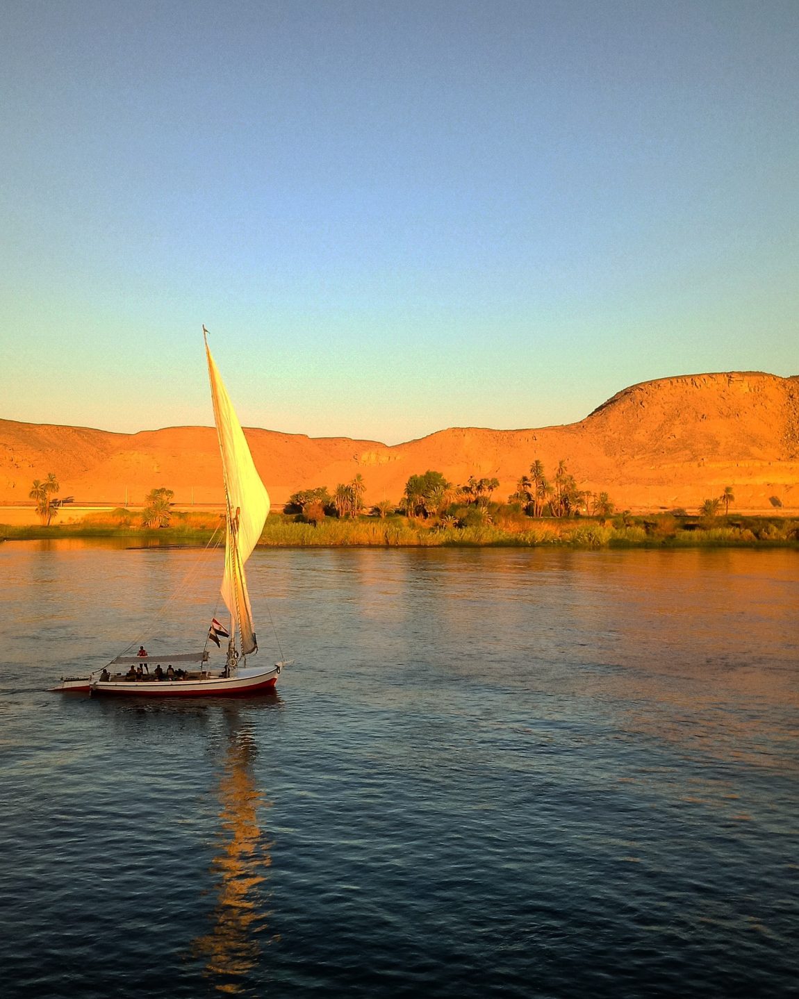Luxor yellow and white sailboat