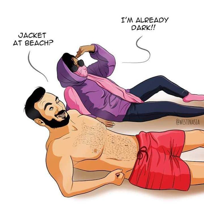 Interesting Illustrations of a couple's daily life