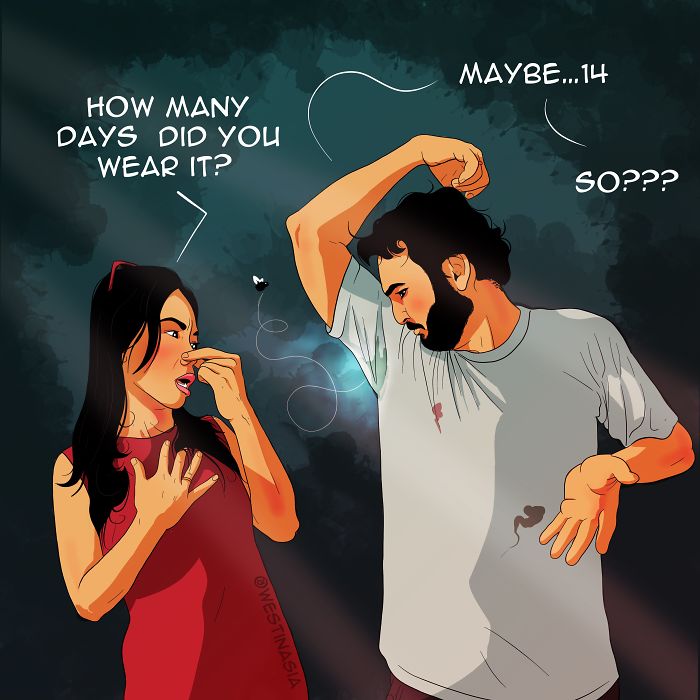 Interesting Illustrations of a couple's daily life
