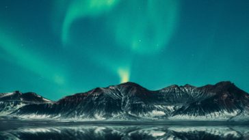 green aurora lights digital wallpaper