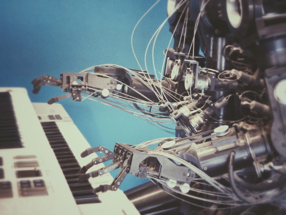 Machine learning robot playing piano