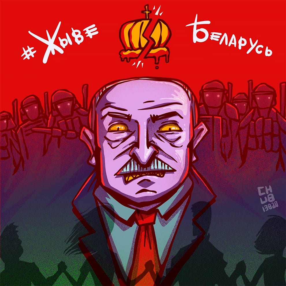 Artists around the world showing their support for protests in Belarus