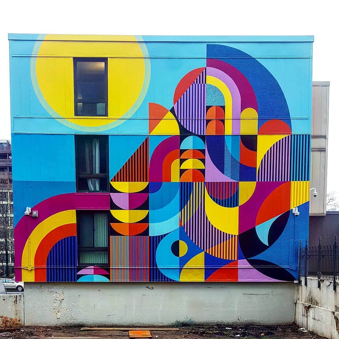 Artists Jessie and Katey bring life and colors into an old and boring structure
