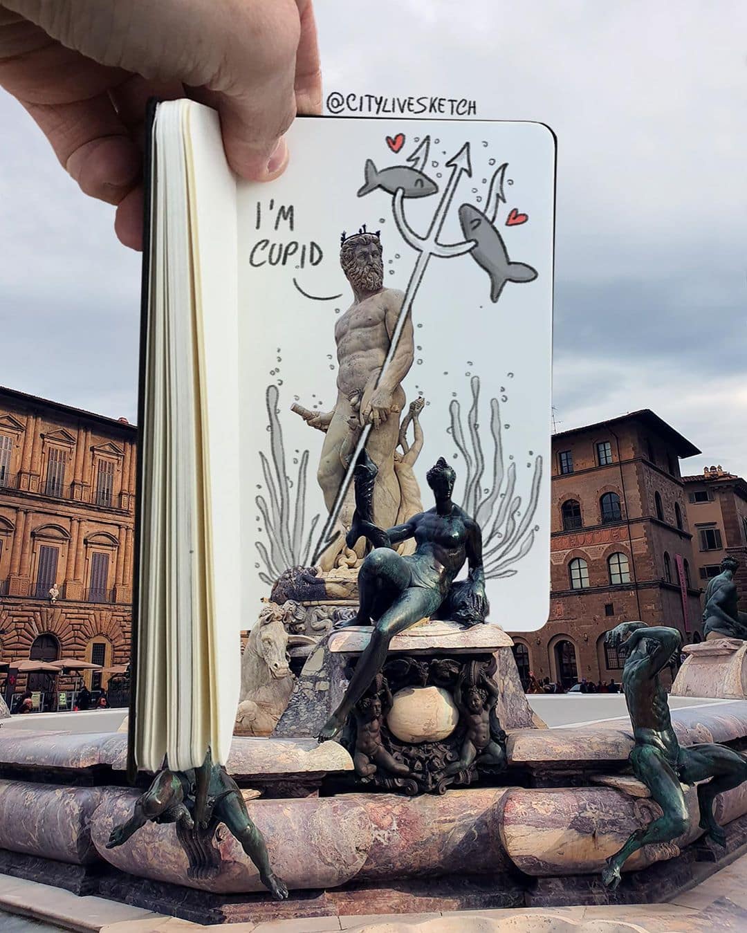 Artist Pietro Cataudella combines drawings and real objects into artworks