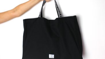 black fabric handbag