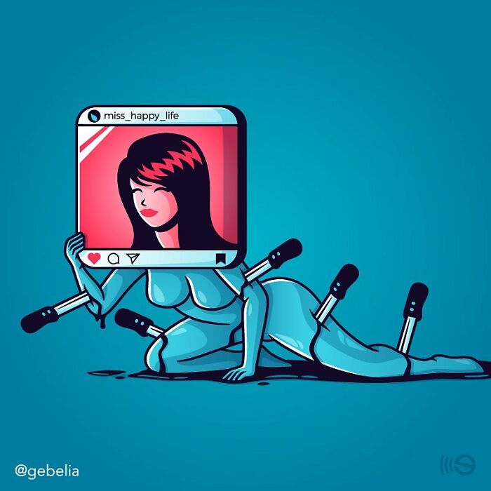 Thought-Provoking Illustrations about social media by Elia Colombo