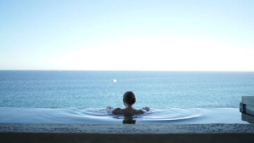 woman in water pool