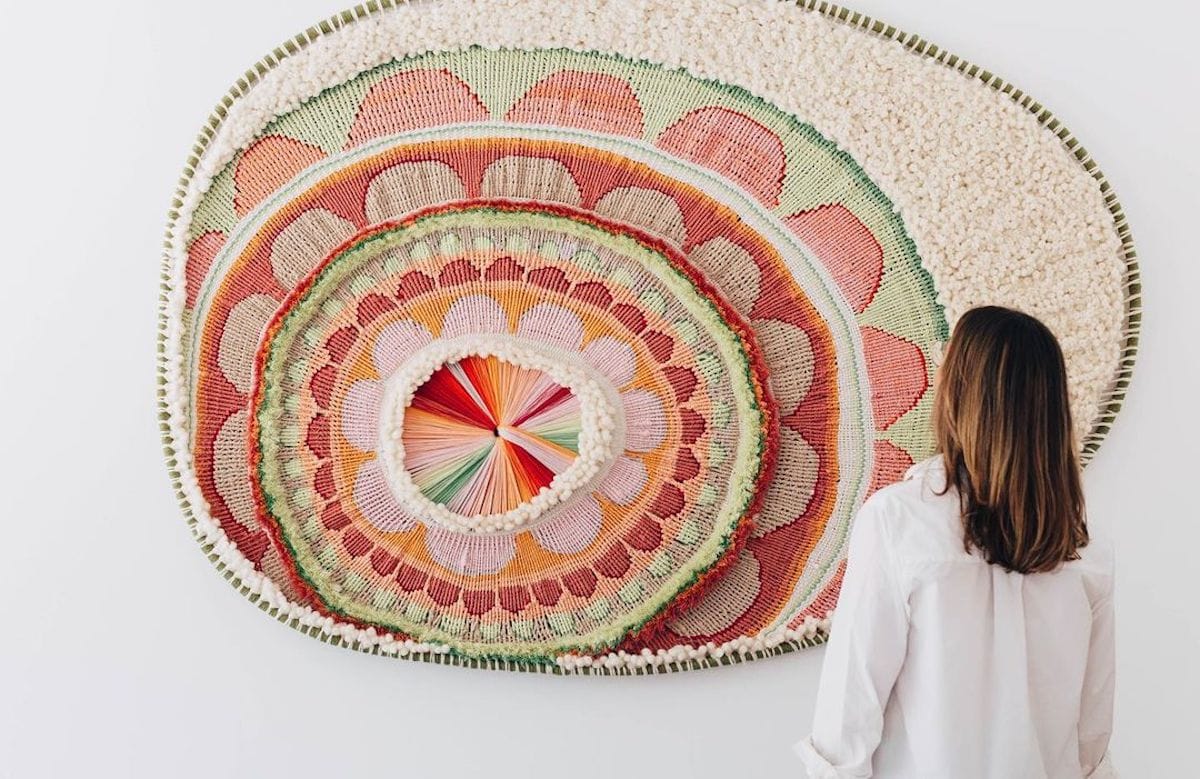 Artist Tammy Kanat creates large-scale woven wall hangings full of colors