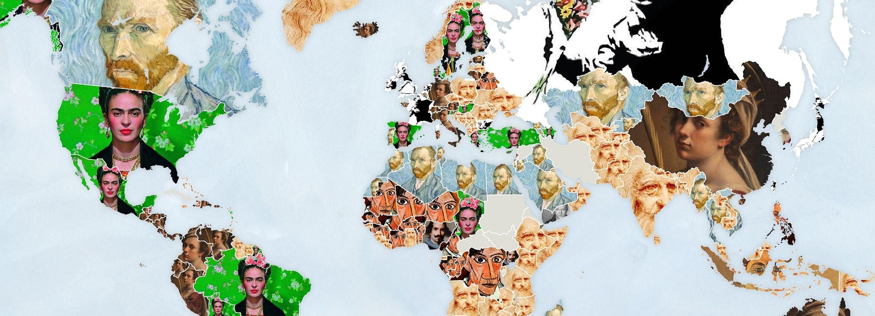 World Map Of The Most Googled Artist In Every Country | FREEYORK