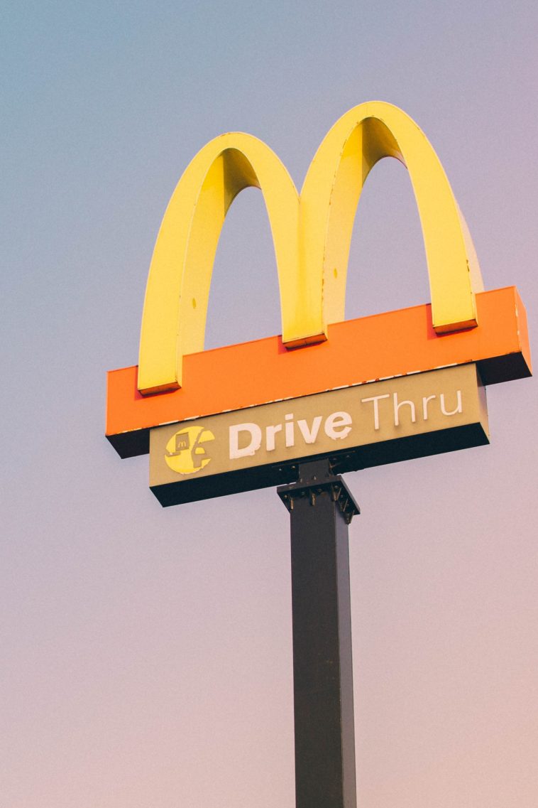 McDonald's McDonald Drive Thru logo street signage