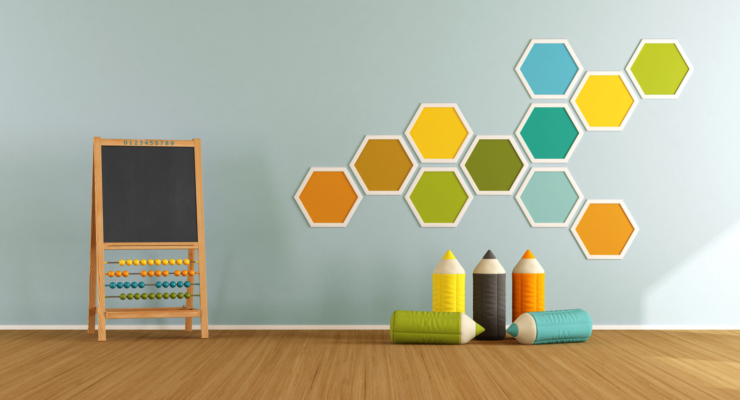 colorful playroom with blackboard PGX4HUR