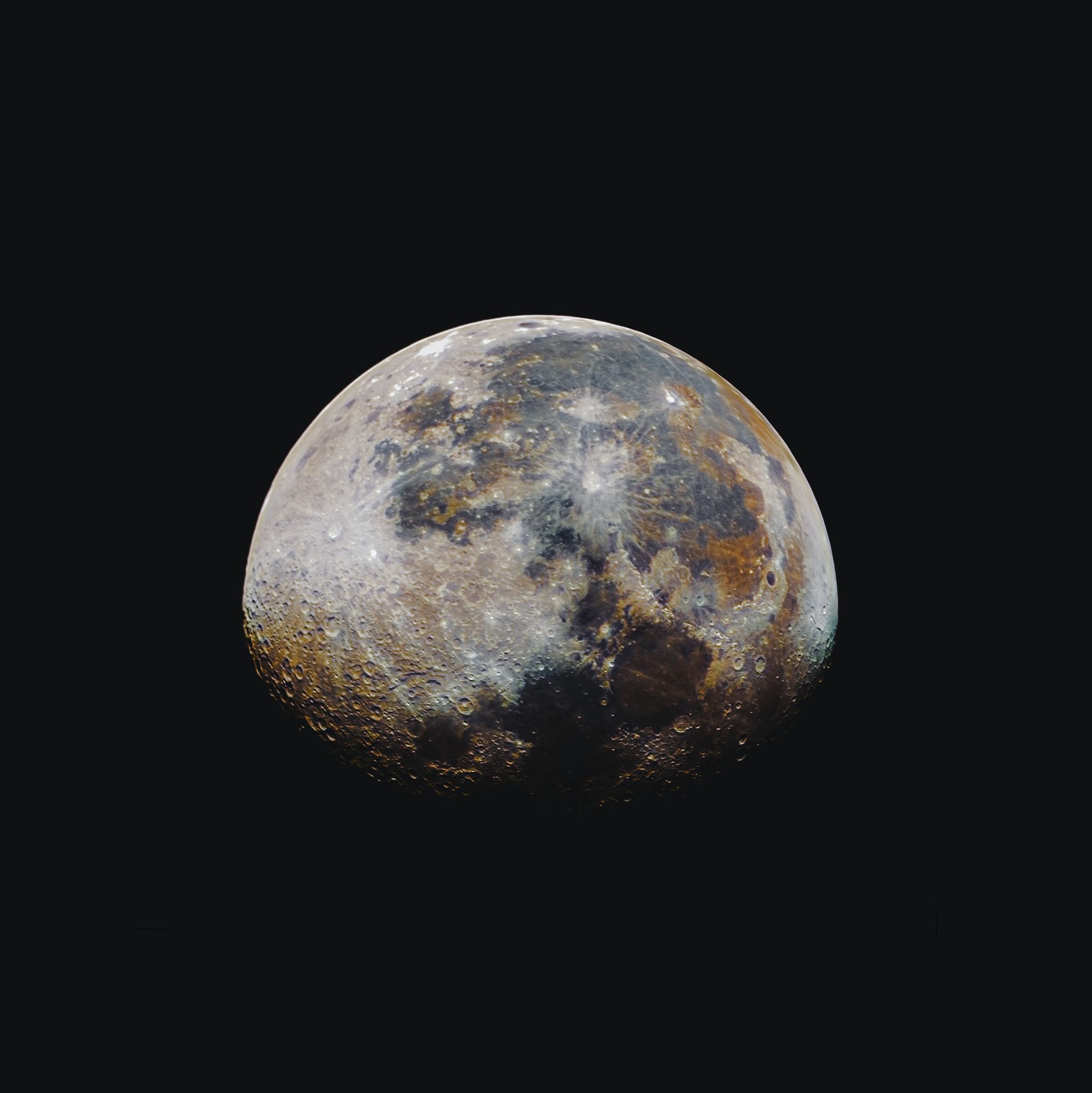 full moon in black background