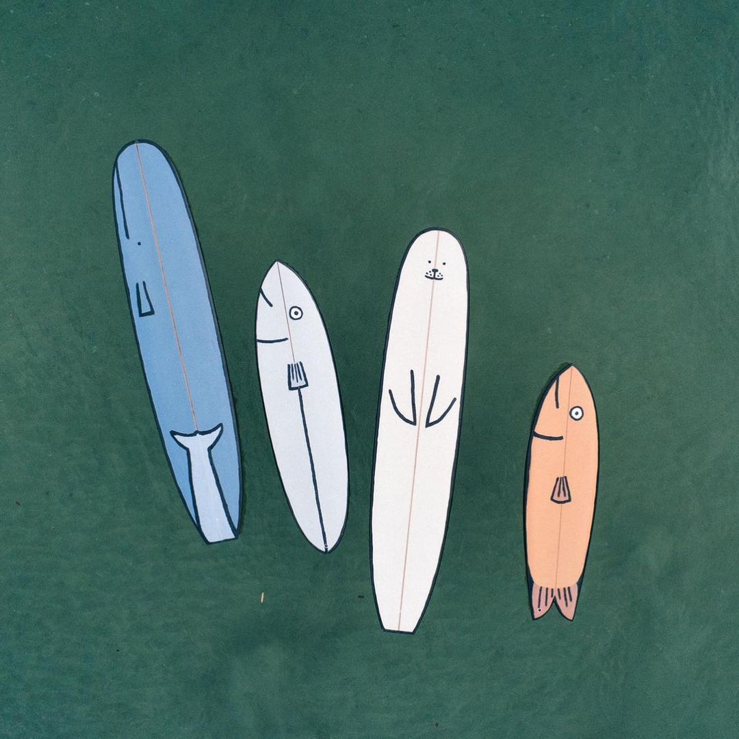 Surfboards with Cartoonish Characters by Jean Jullien