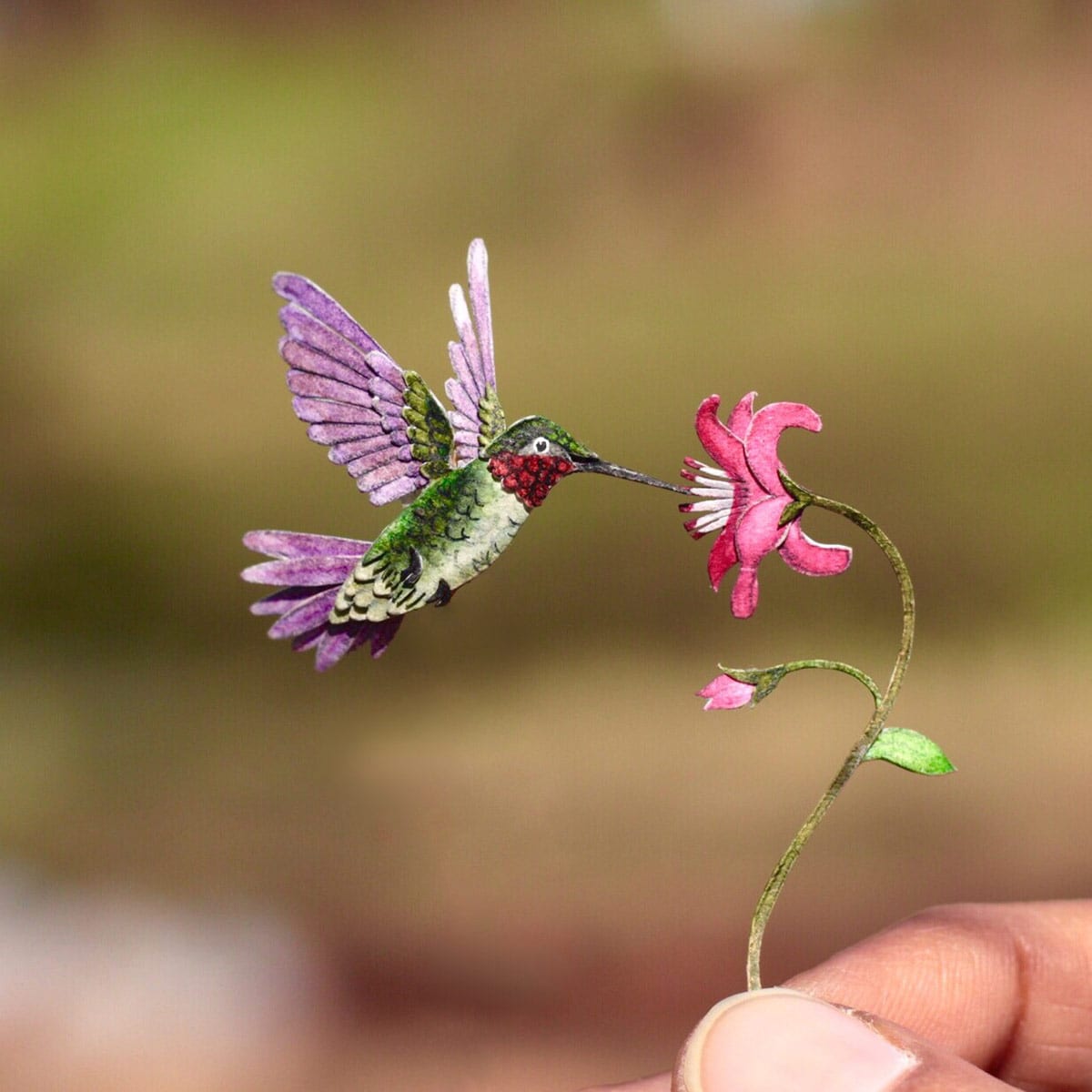 MiniatureRubyThroatedHummingbird