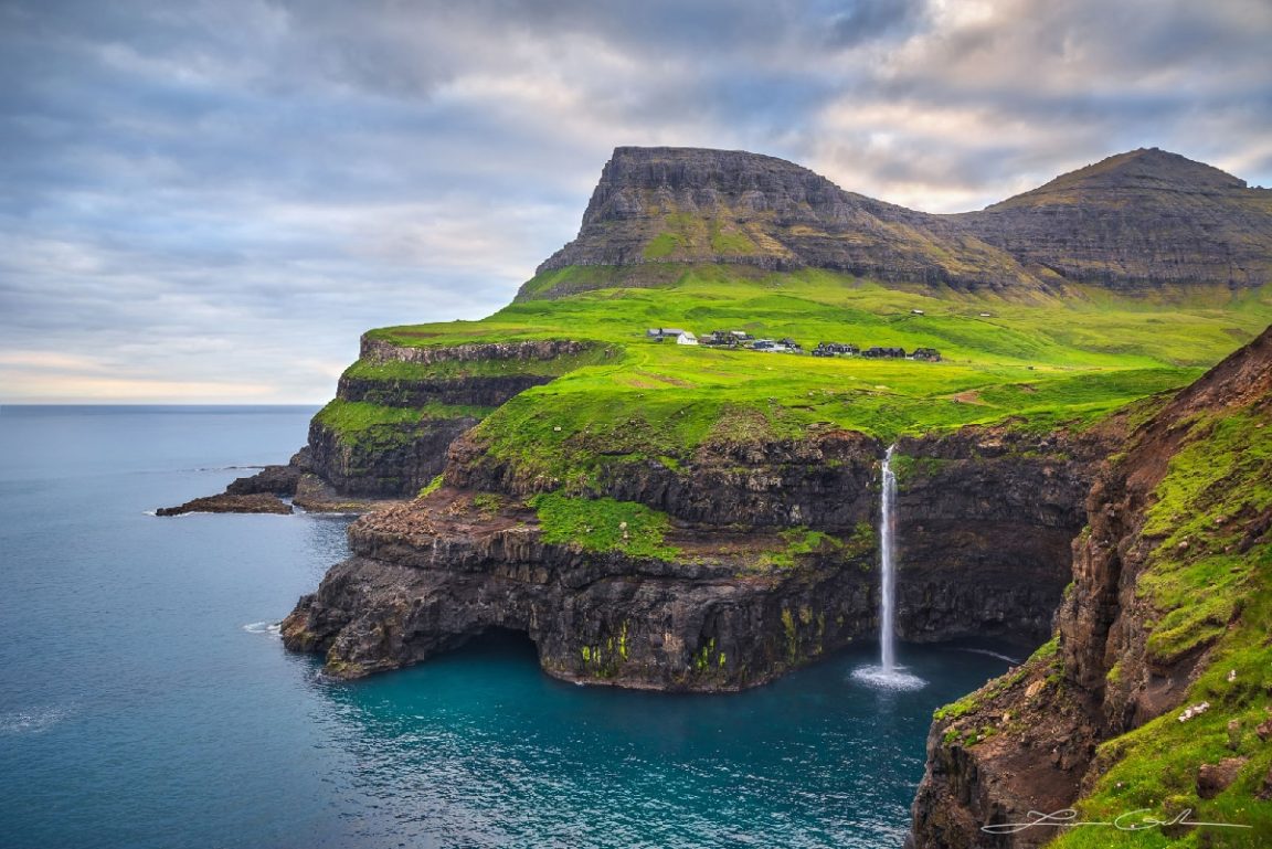 Fairyland Ocean Waterfall Faroe Islands Gintchin Fine Art